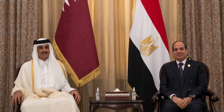 الرئيس السيسي وامير قطر